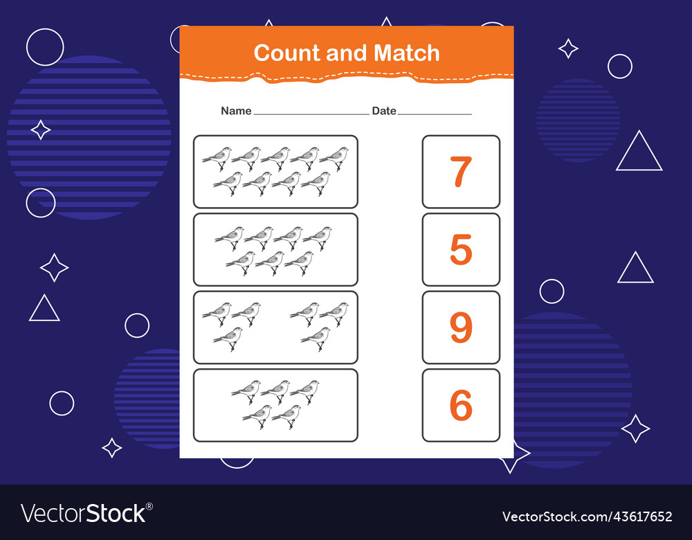 Count and match with the correct number how