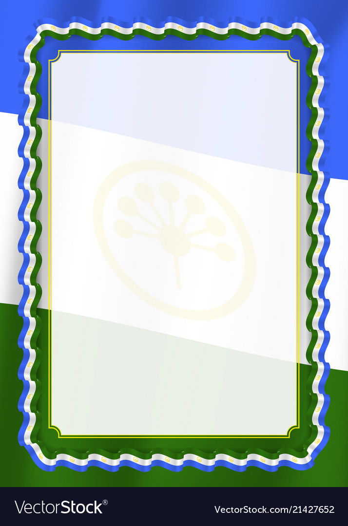 Frame and border of ribbon with bashkortostan