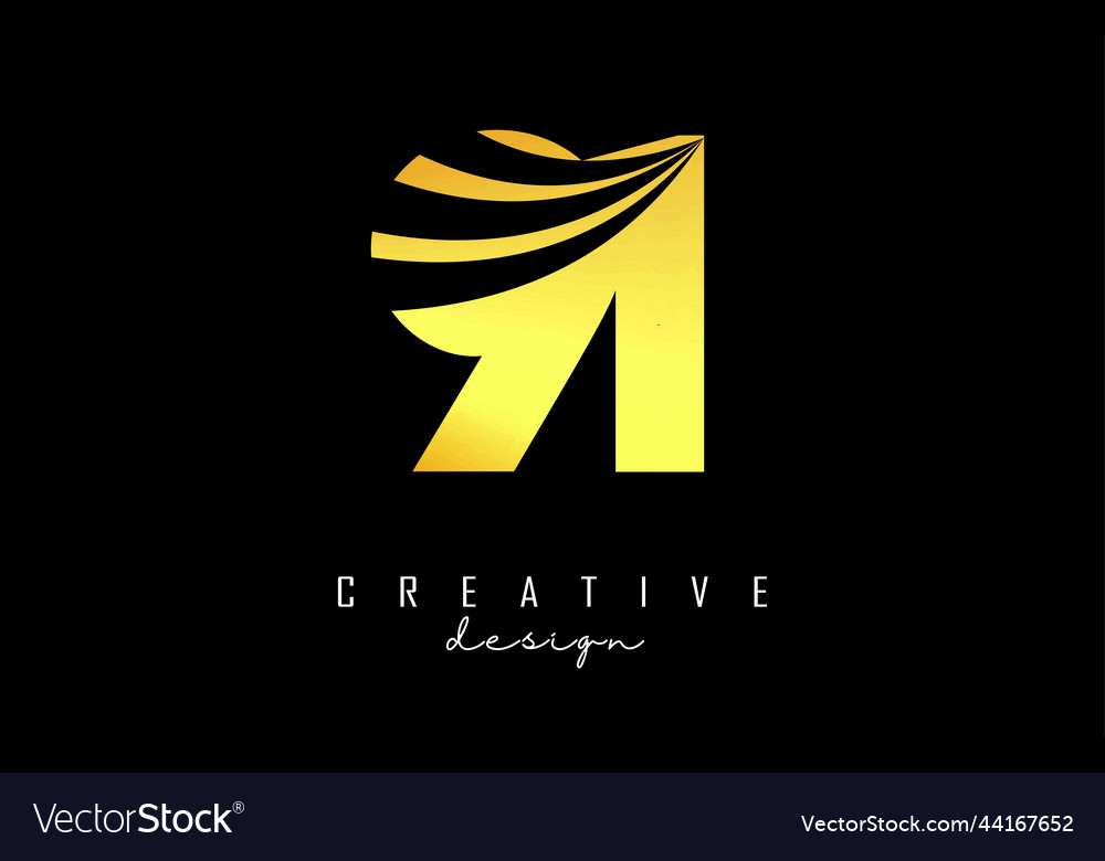 Golden creative number 91 9 1 logo with leading