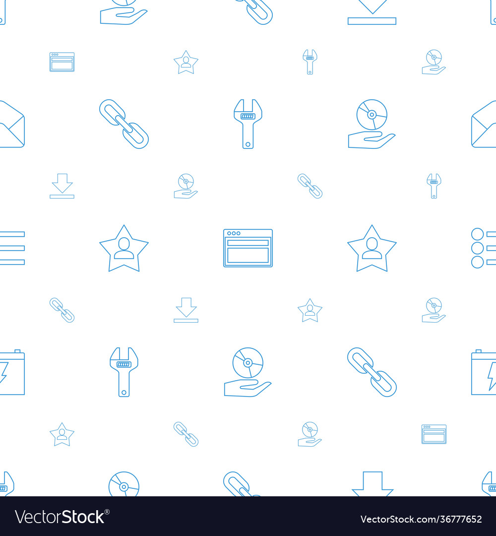 Interface icons pattern seamless white background