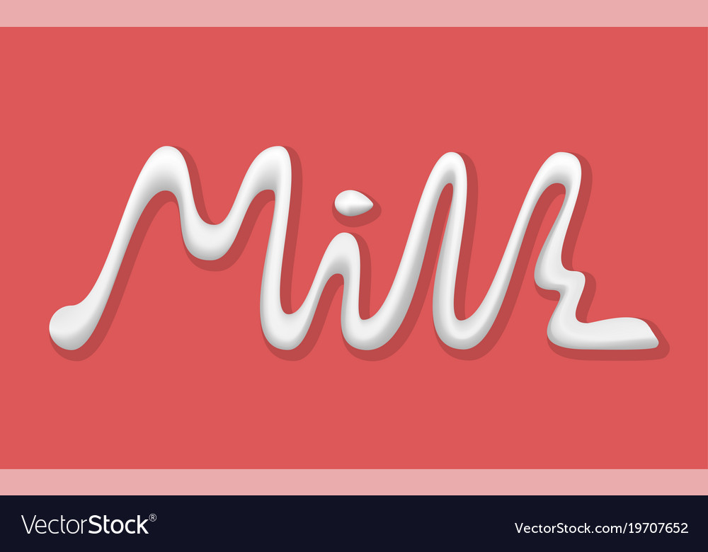 Liquid text white milk