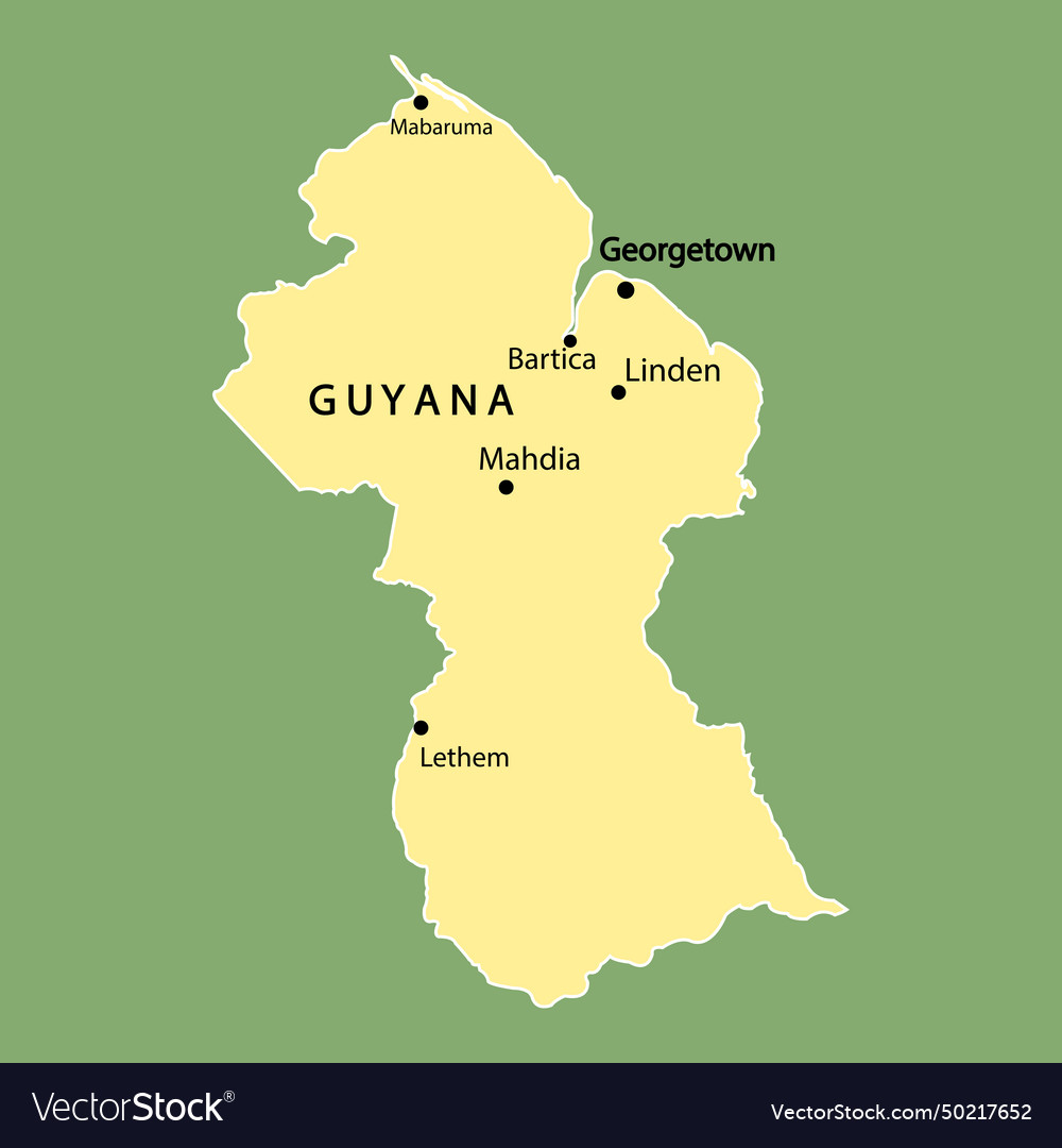 Map of guyana Royalty Free Vector Image - VectorStock