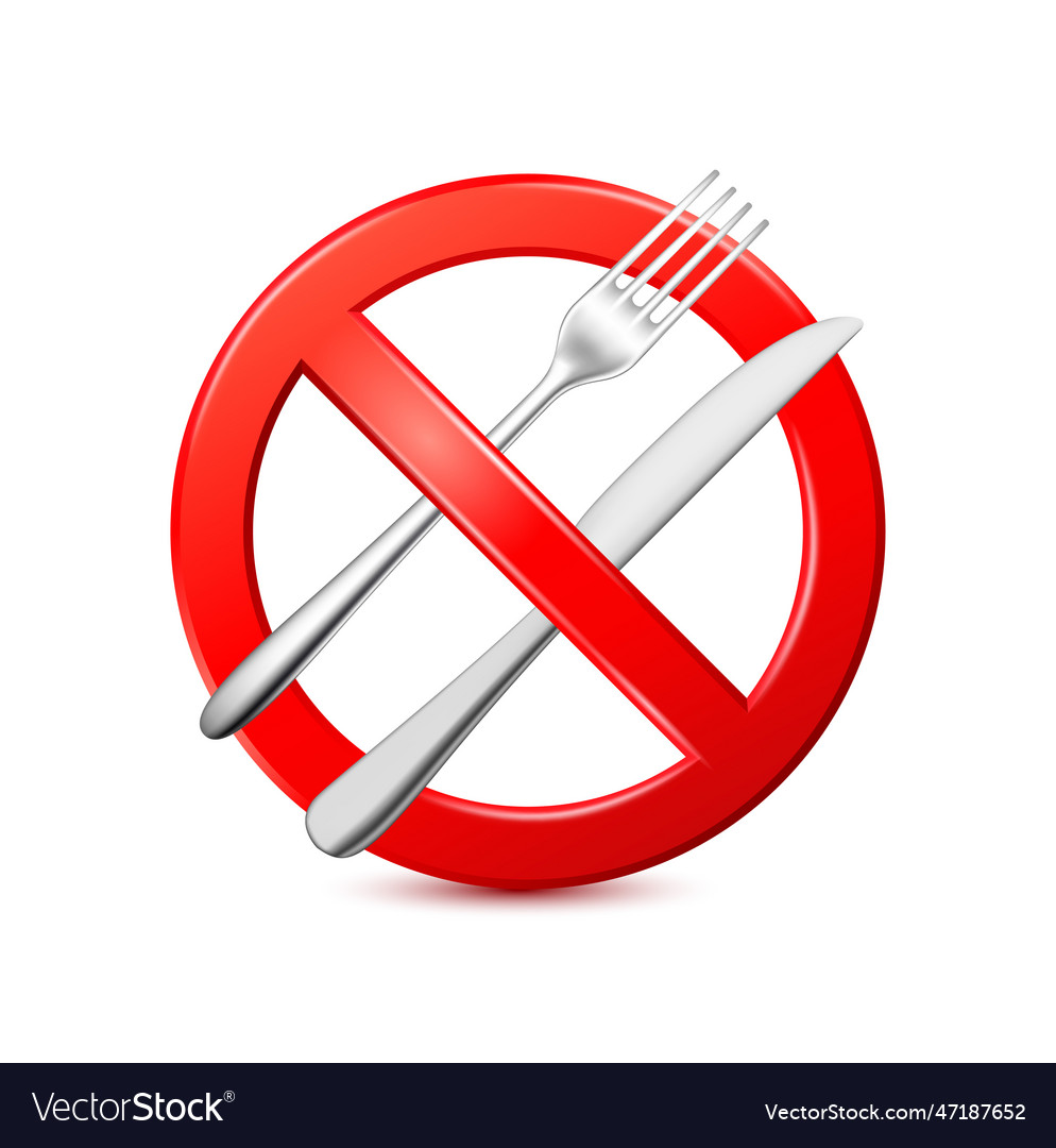 No eating or restaurant prohibition Royalty Free Vector