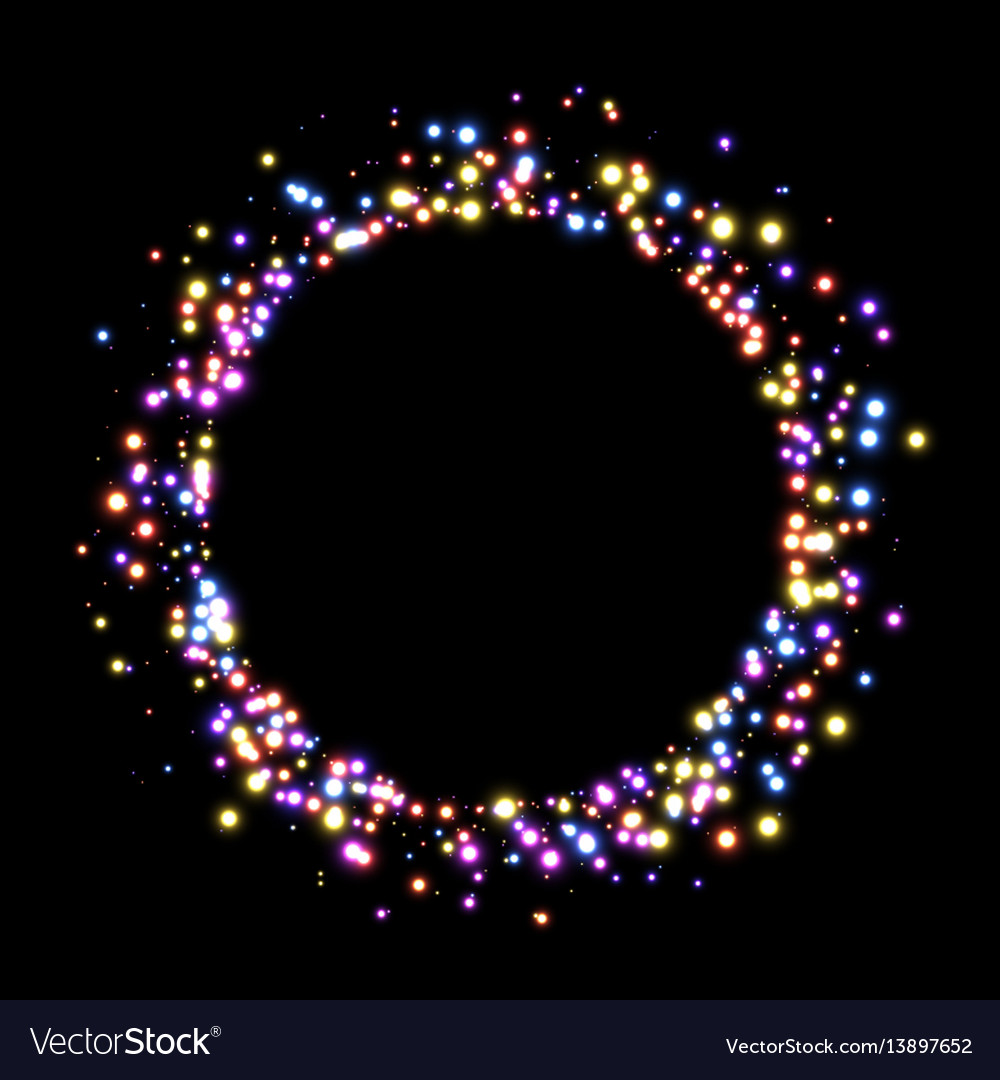 Round background with colorful lights