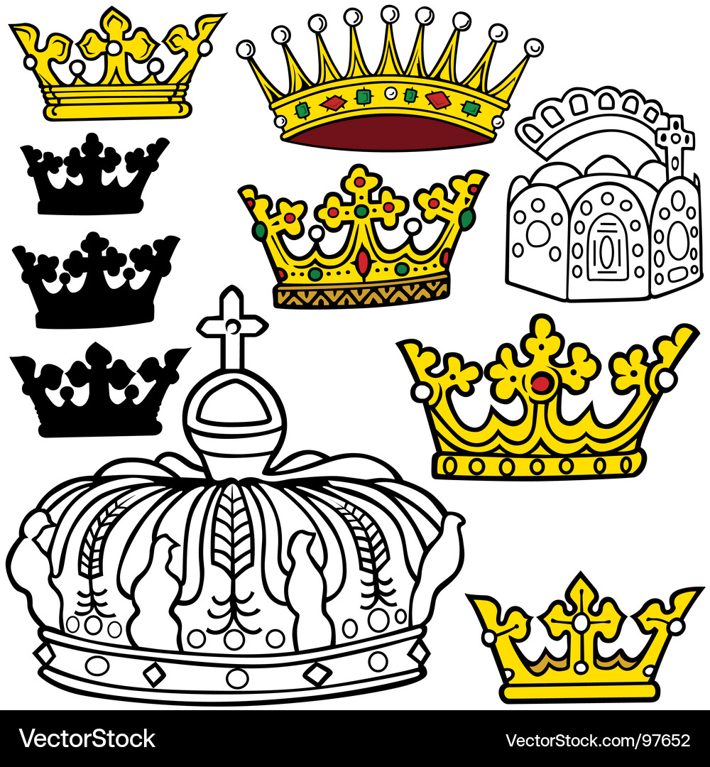Royal crowns Royalty Free Vector Image - VectorStock