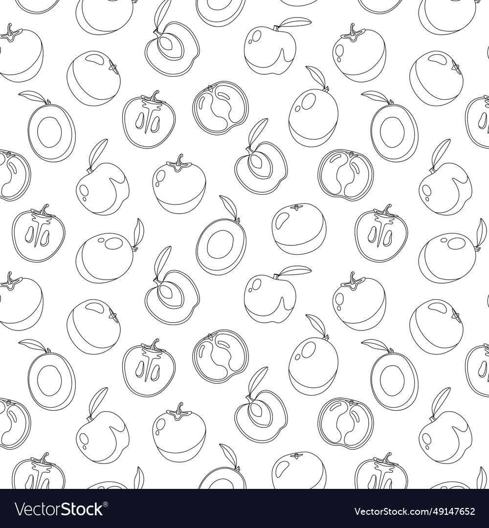 Seamless coloring pattern with oranges apricots vector image Seamless coloring pattern with oranges apricots