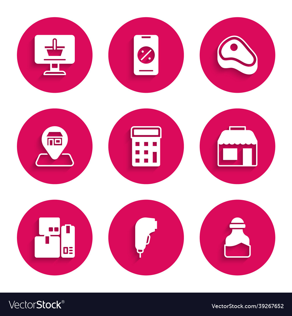 Set calculator scanner scanning bar code spice vector image Set calculator scanner scanning bar code spice