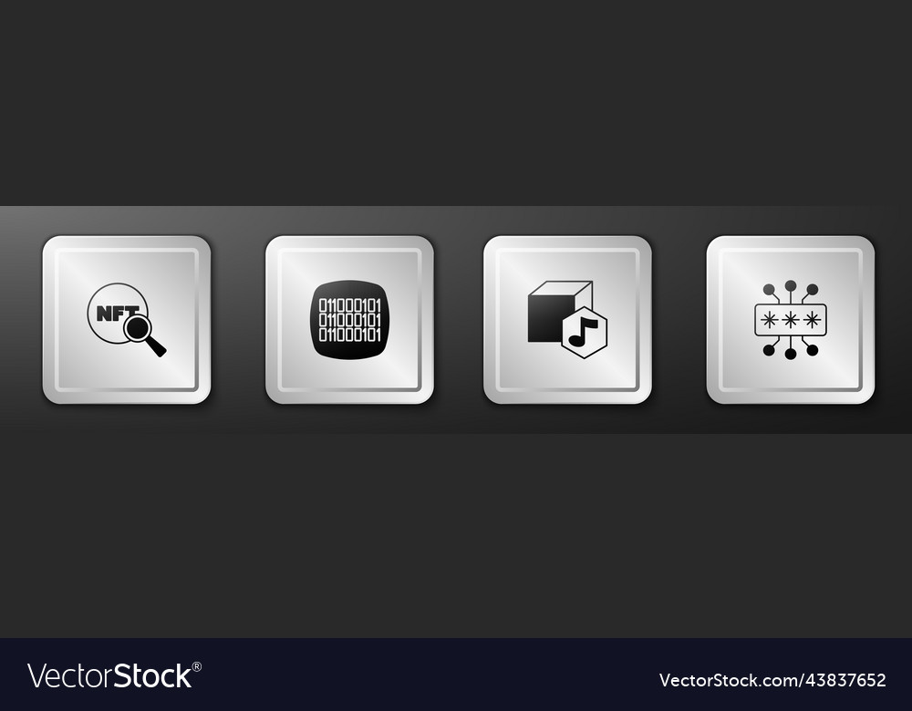 Set search nft binary code digital crypto art