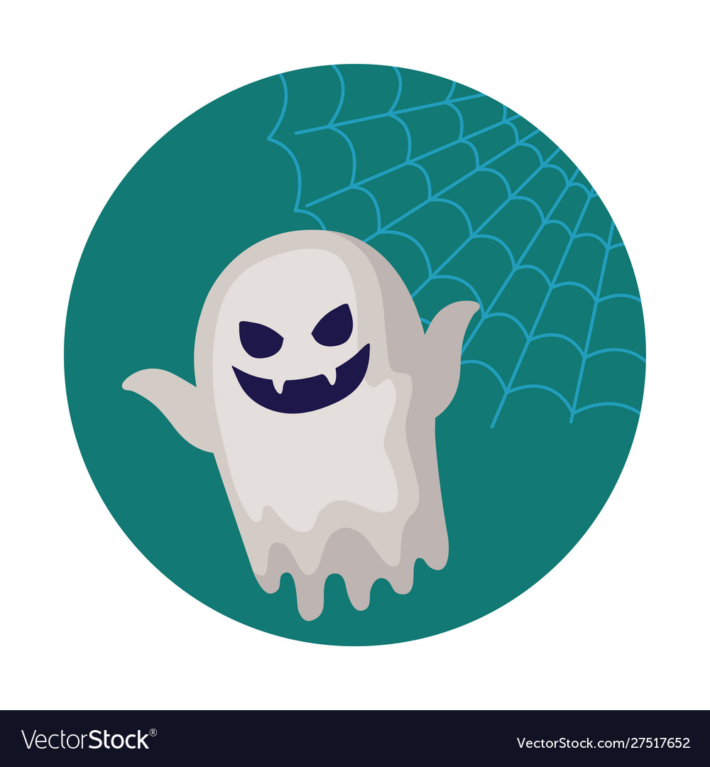 Spooky halloween ghost on white background Vector Image