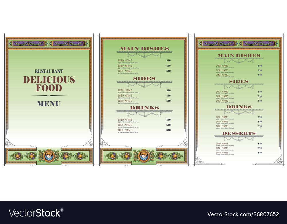 Vorlage Café oder Restaurant-Menü