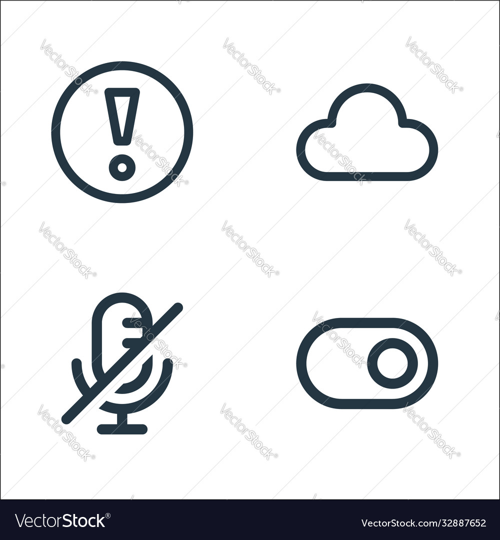 User interface line icons linear set quality vector image User interface line icons linear set quality