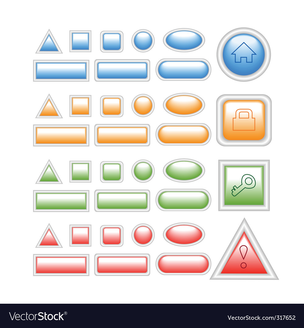 Web buttons on white