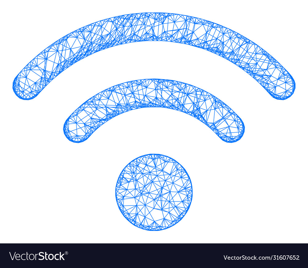 Web mesh wi-fi source icon vector image Web mesh wi-fi source icon