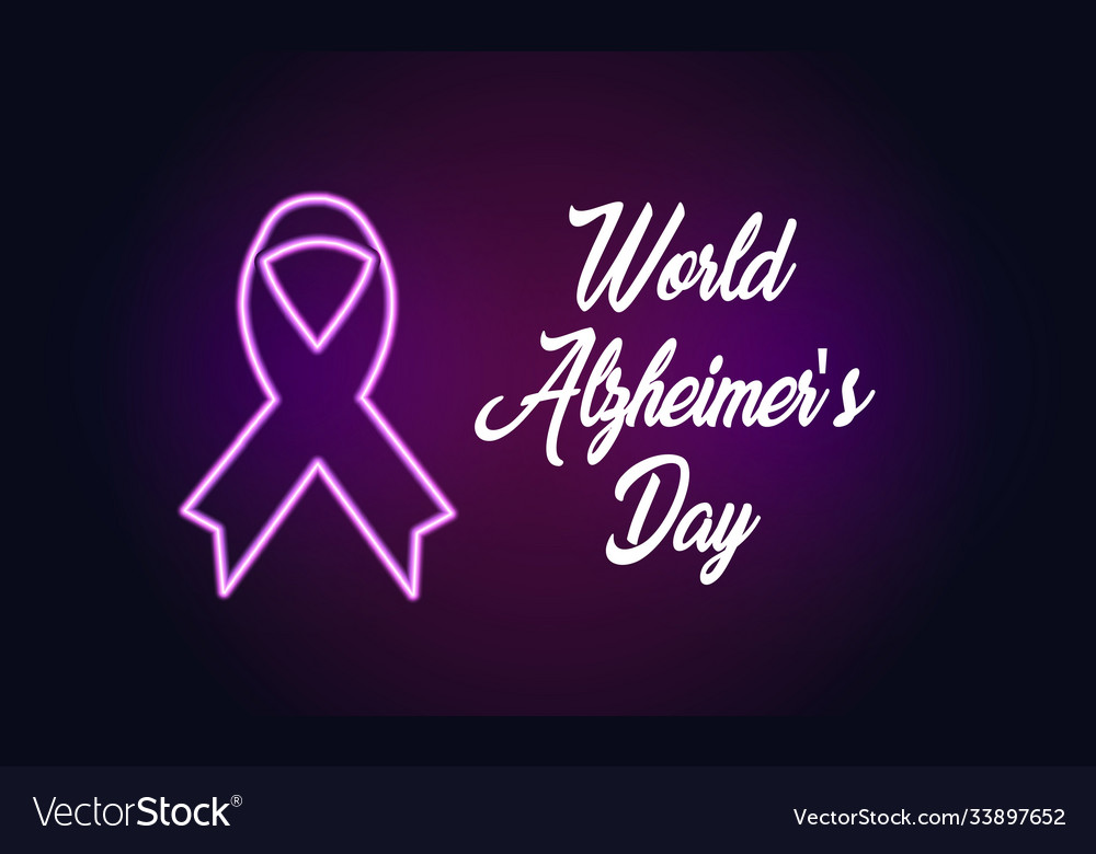 World alzheimers day concept neon light