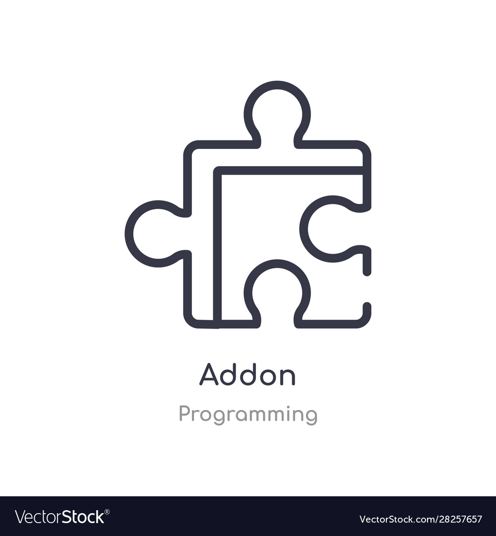 Addon outline icon isolated line from programming