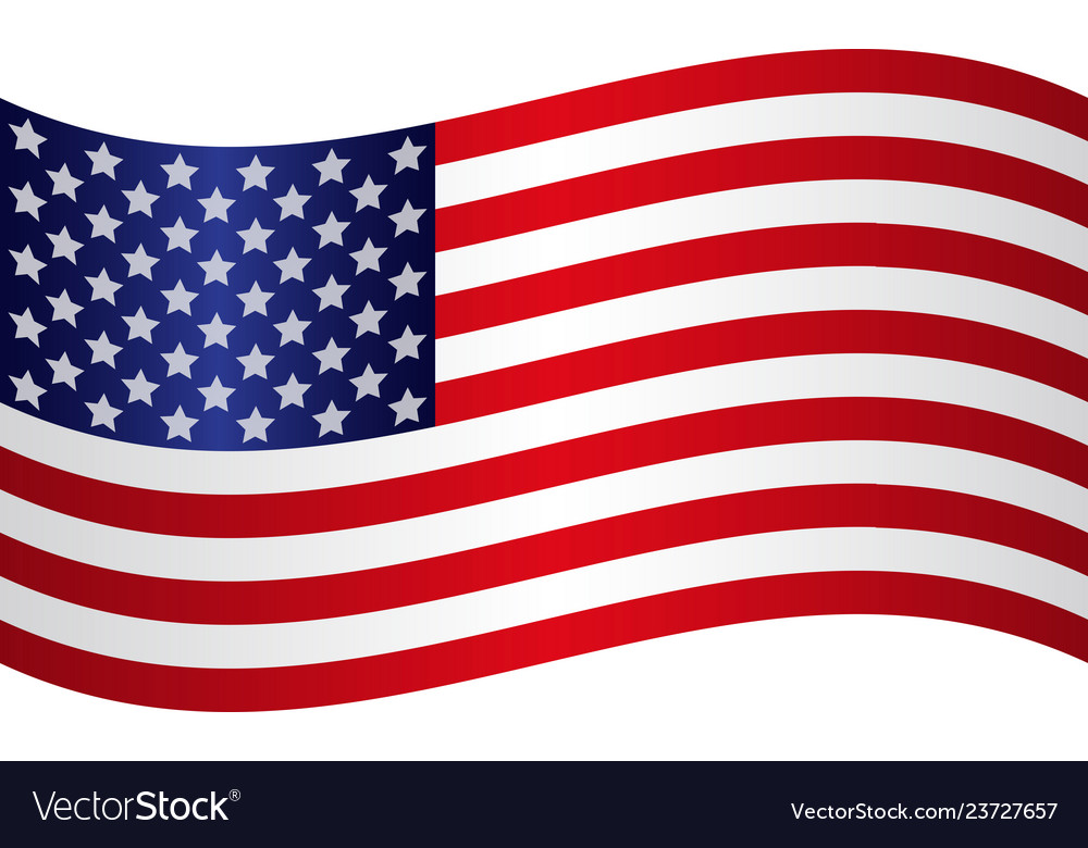American Flag with Silver Stars