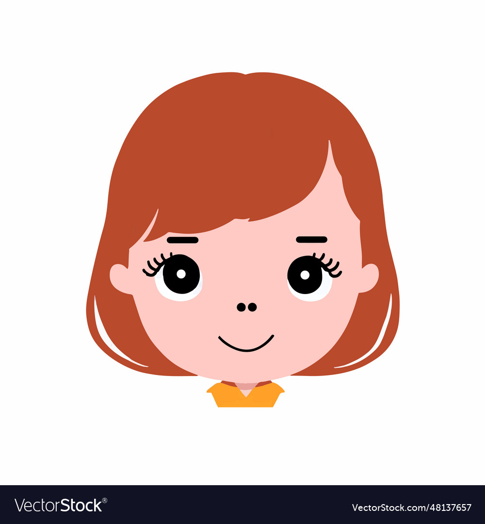 Beautiful cute girl face on white background Vector Image