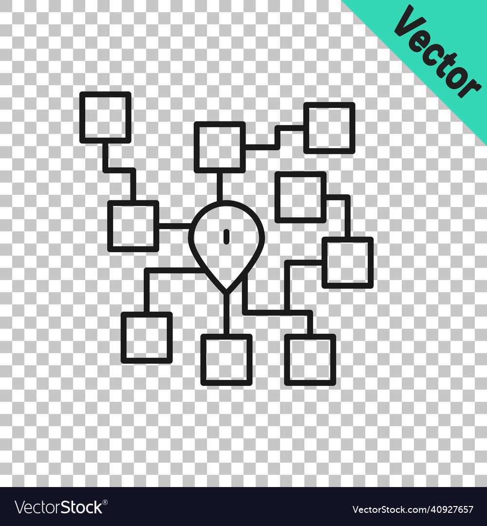 Black line neural network icon isolated Vector Image Black line neural network icon isolated