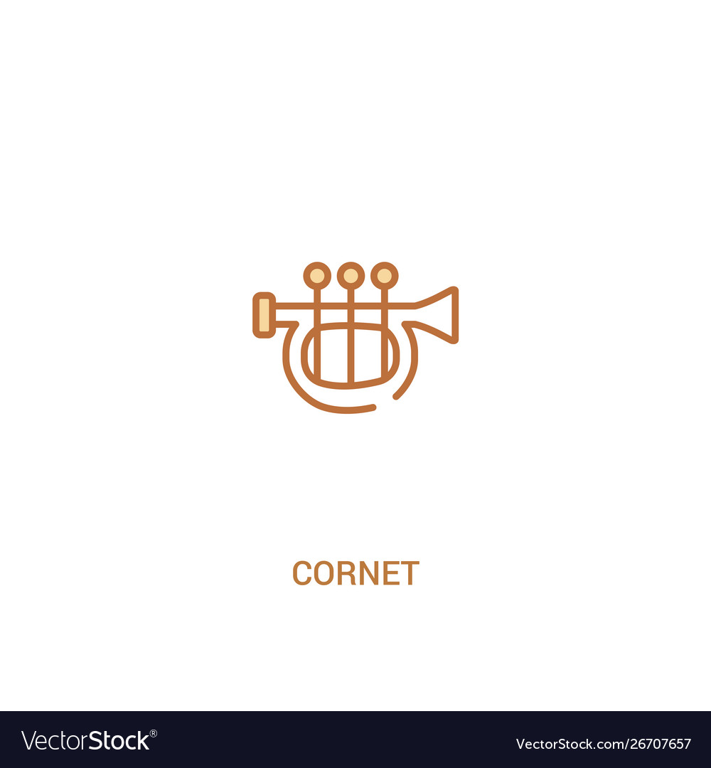 Cornet concept 2 colored icon simple line element vector image Cornet concept 2 colored icon simple line element