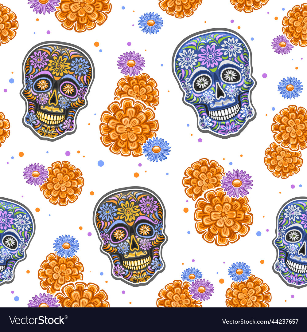 Day of the dead seamless pattern