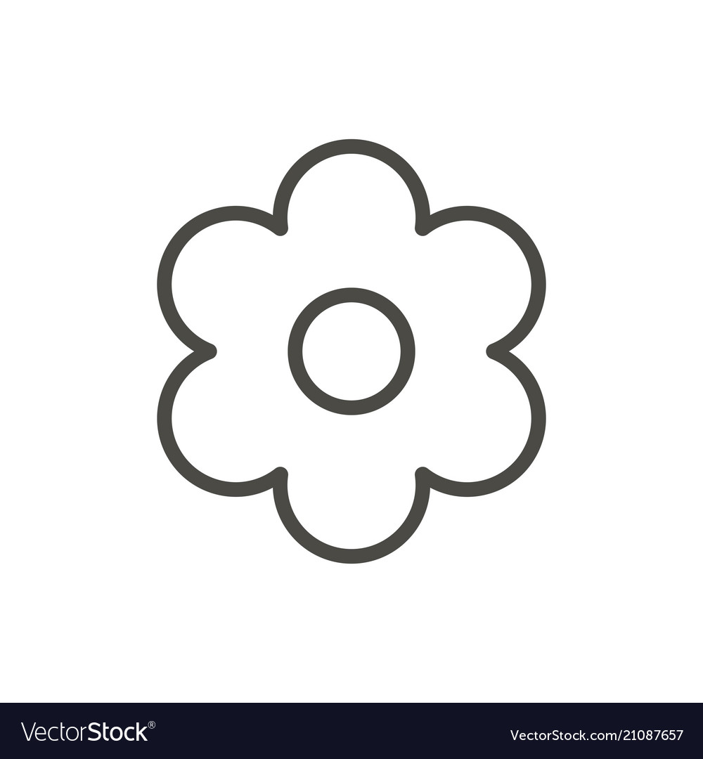 Download Flower icon outline floral line spring sy Vector Image