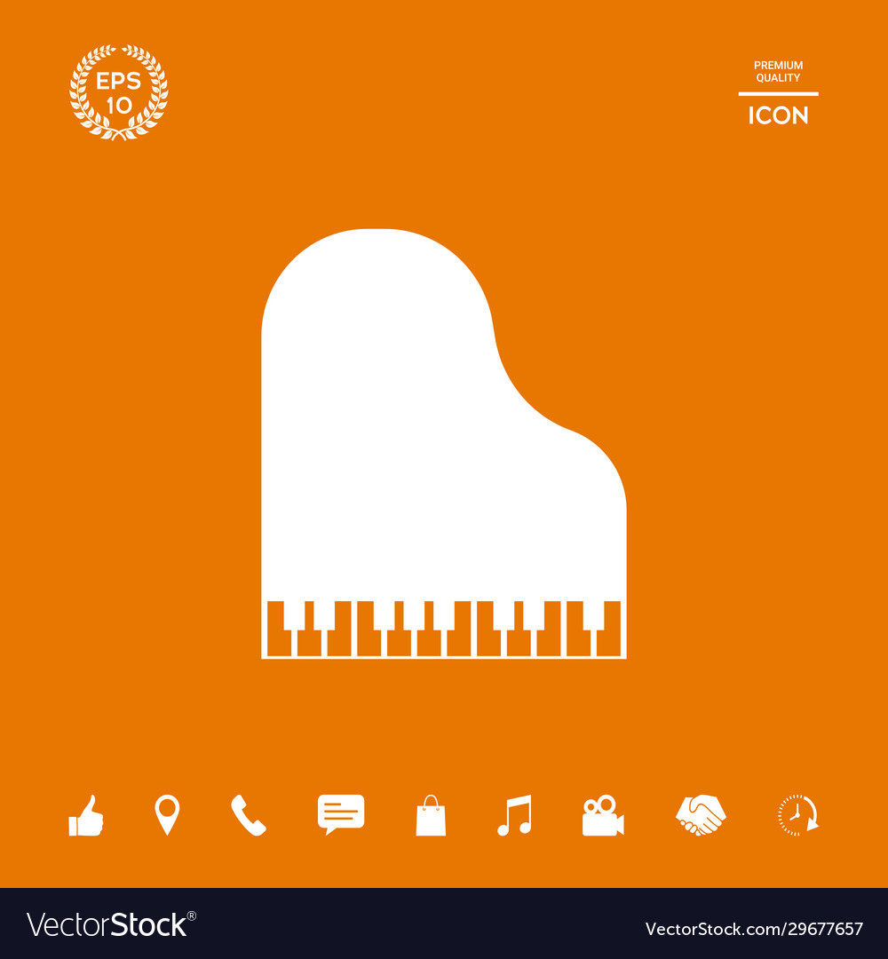 Grand piano icon graphic elements for your design