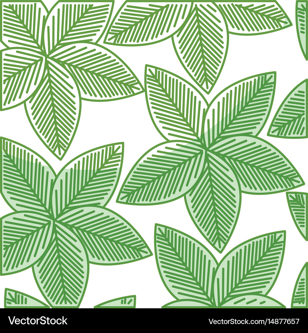 Leafs plant pattern decorative icon Royalty Free Vector