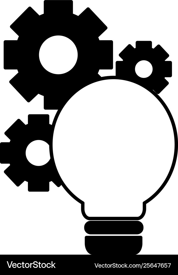 Light bulb gears setting Royalty Free Vector Image