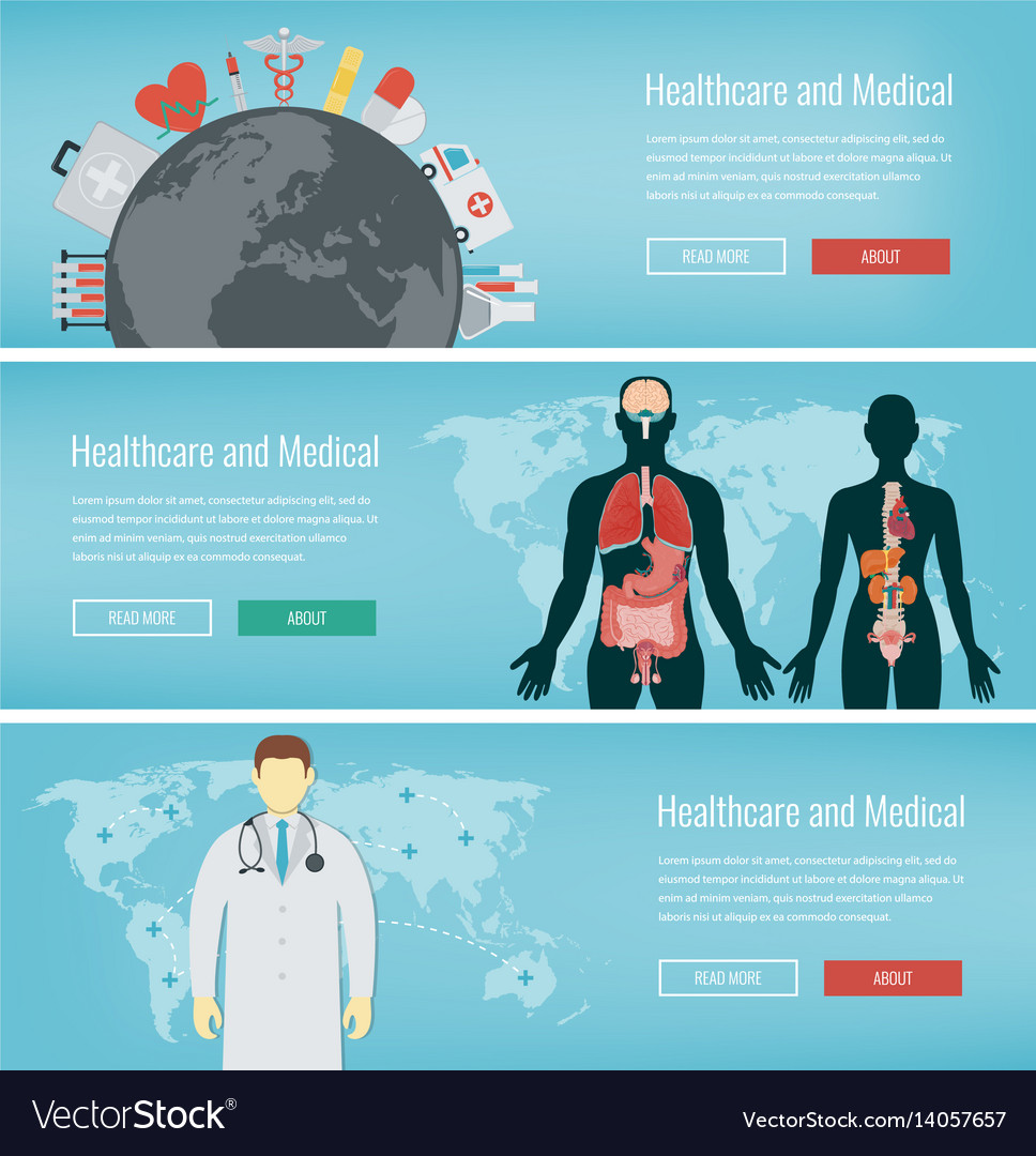 Medical banners set healthcare and