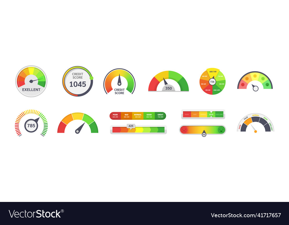Multicolored speedometer scale set meter level