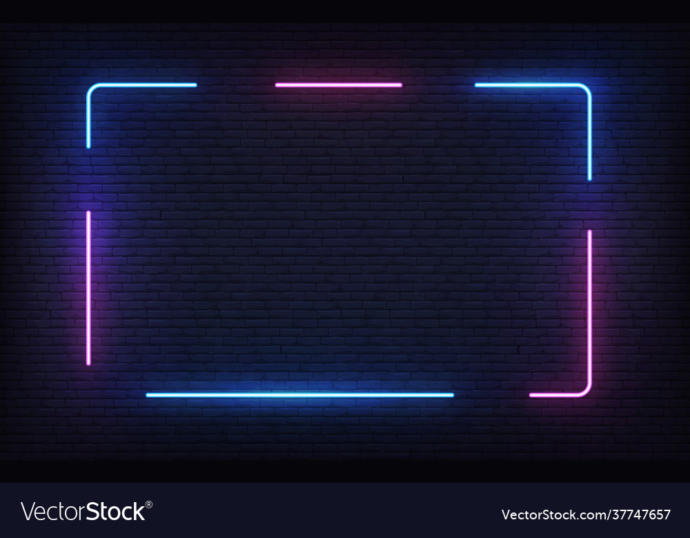 Neon frame template light banner design Royalty Free Vector