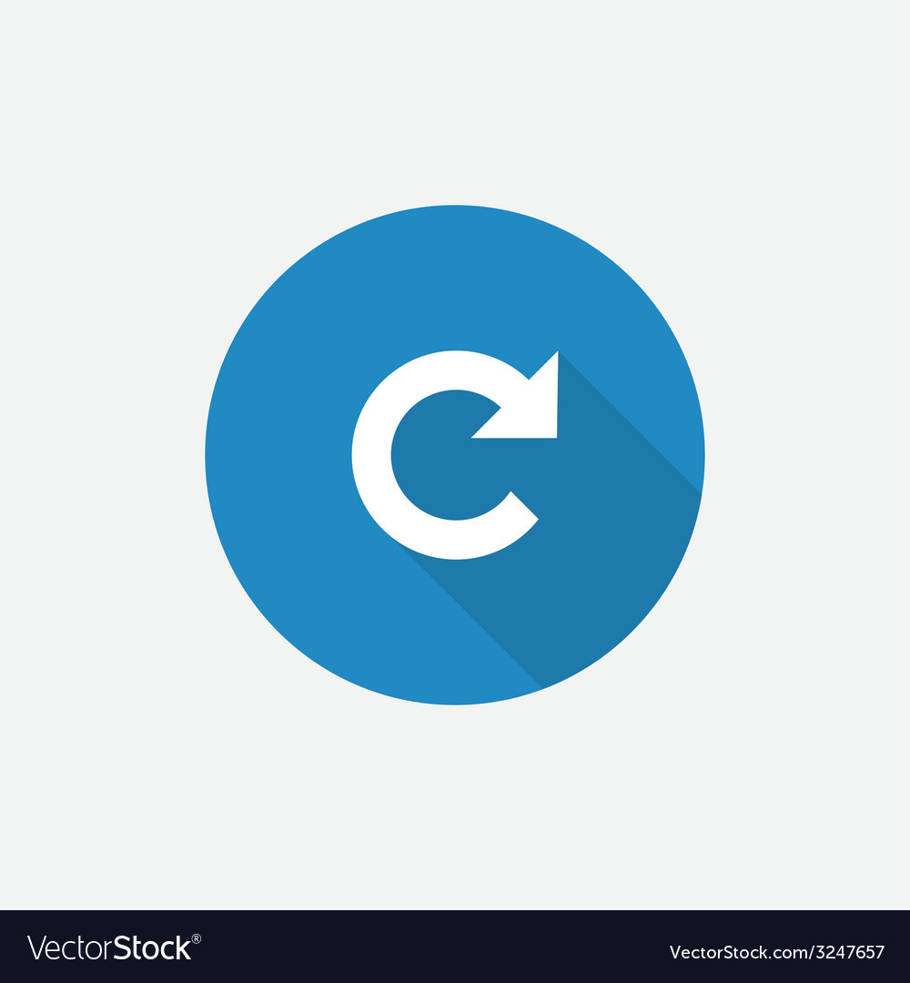 Reload flat blue simple icon with long shadow