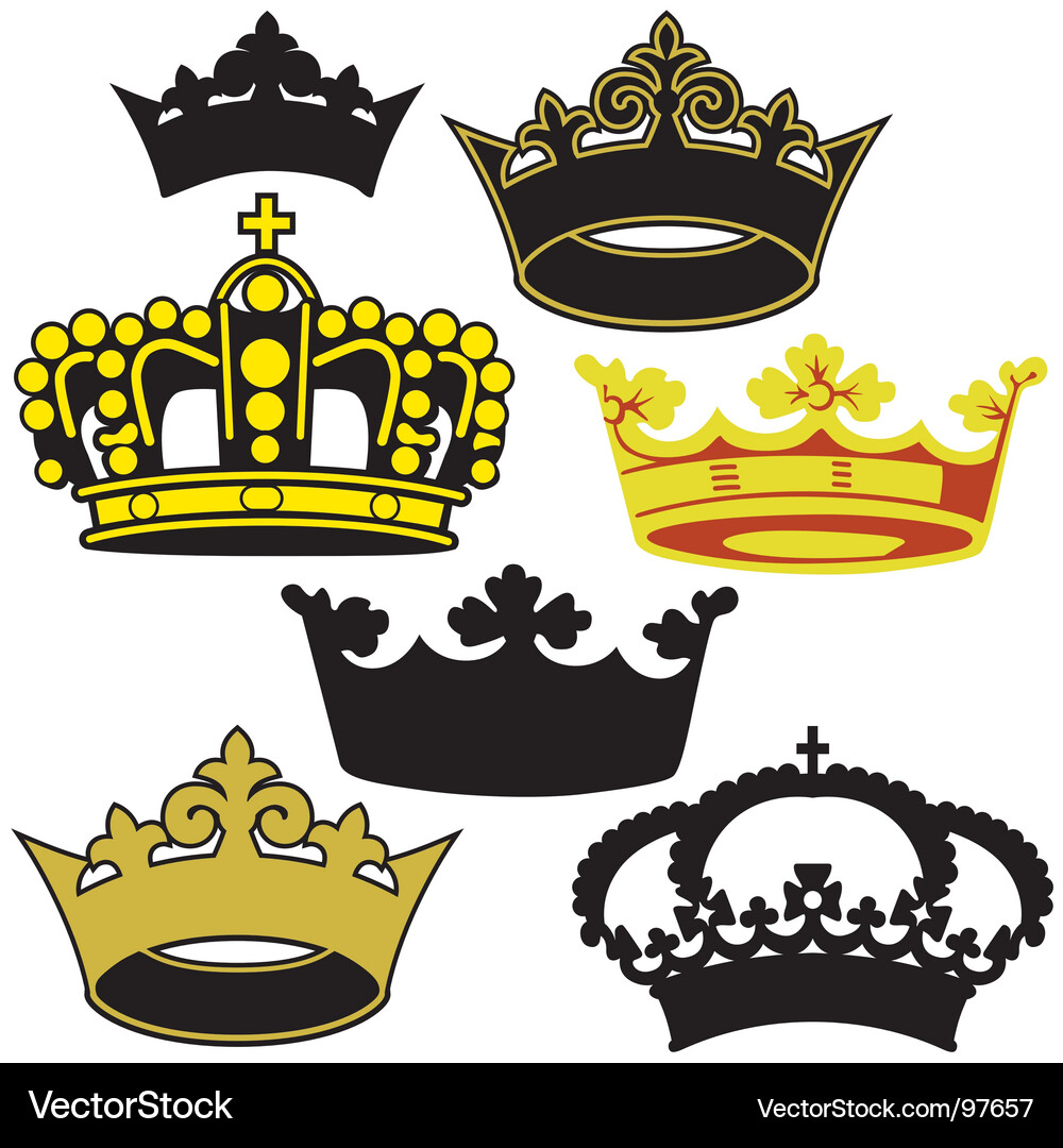 Royal crowns Royalty Free Vector Image - VectorStock