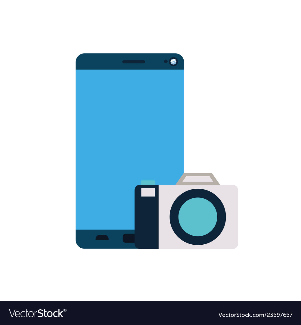Screen smartphoen with camera isolated icon