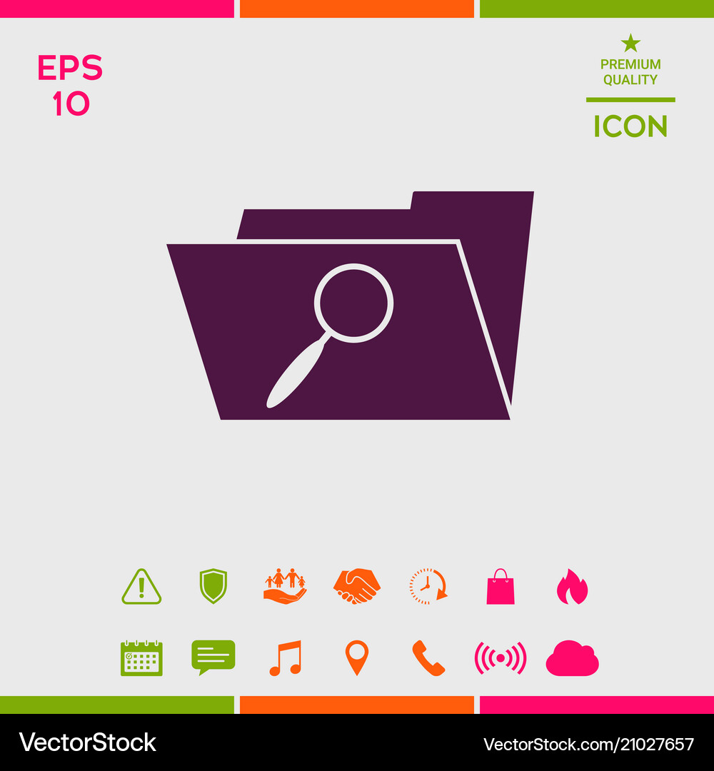 Search folder icon Royalty Free Vector Image - VectorStock