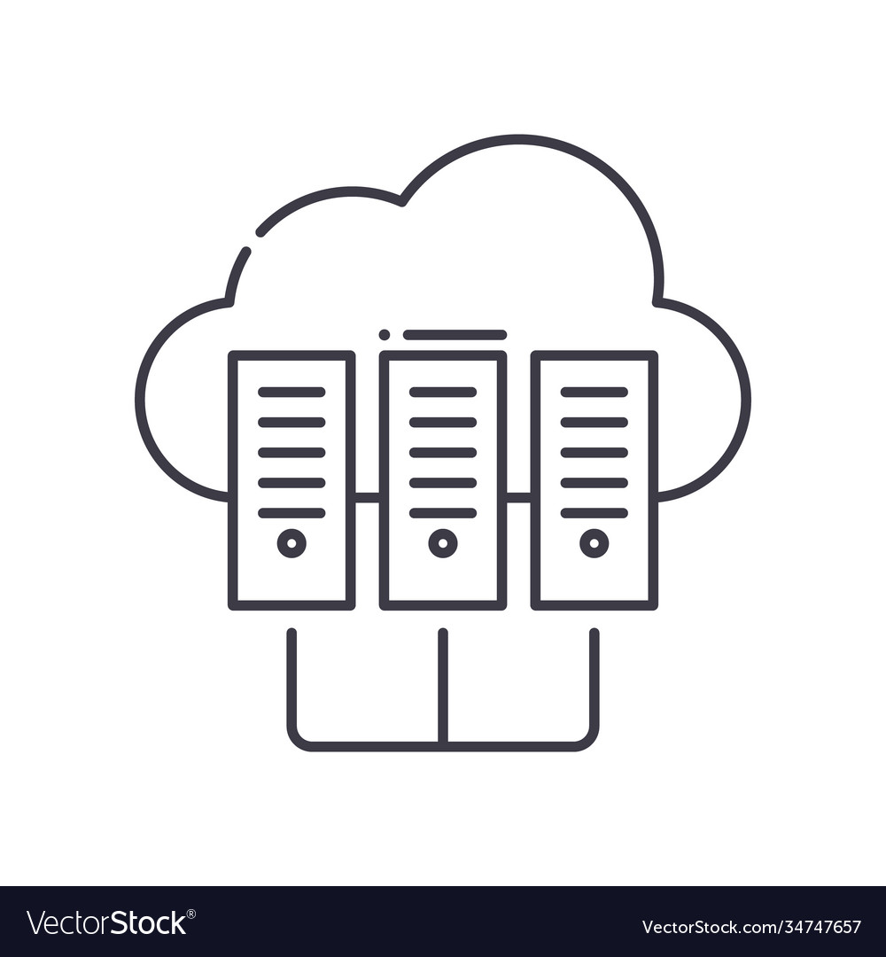 Server concept icon linear isolated vector image Server concept icon linear isolated