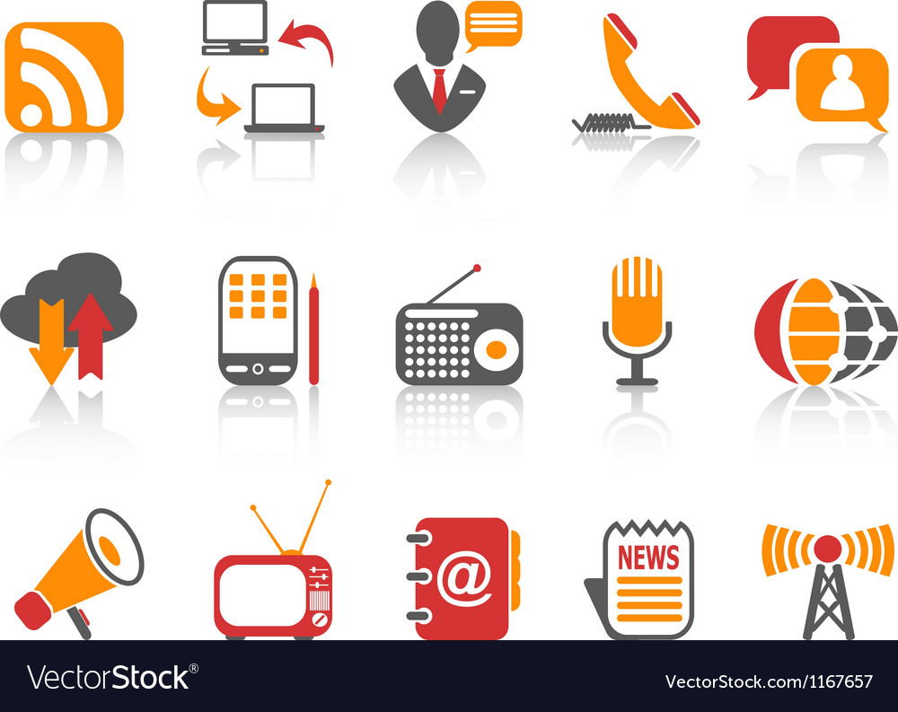 Simple color communication icons set