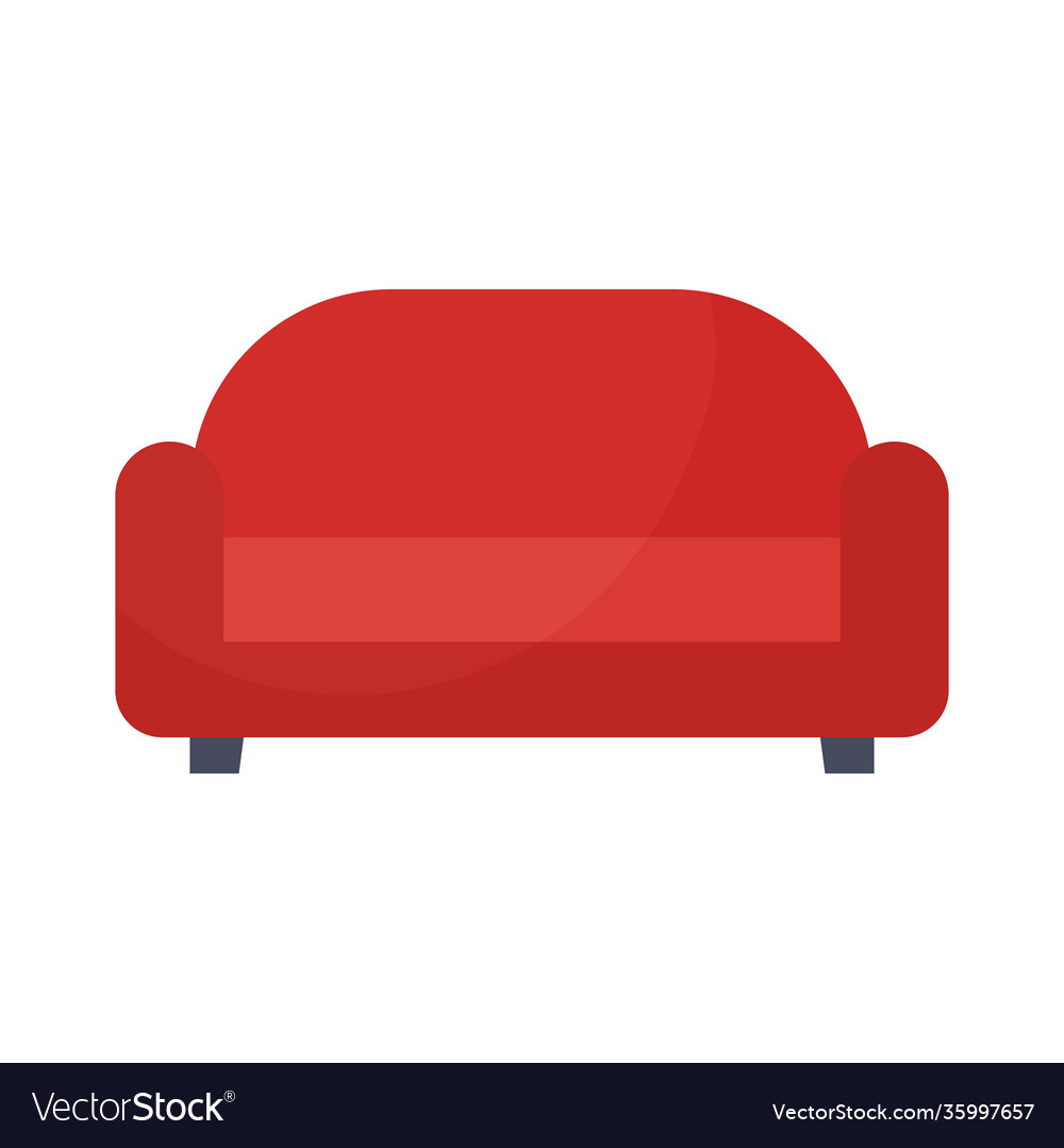 Sofa with a red color