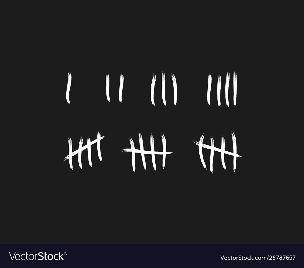 Tally marks on wall isolated counting Vector Image Tally marks on wall isolated counting