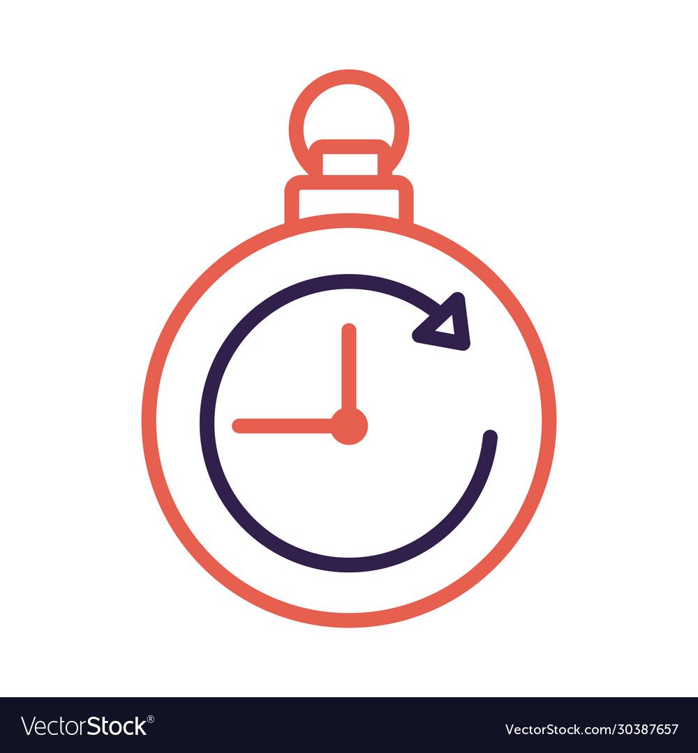 Timer chronometer counter line style vector image Timer chronometer counter line style