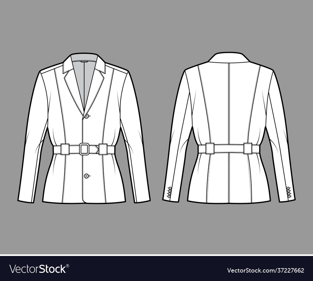 Belted jacket technical fashion