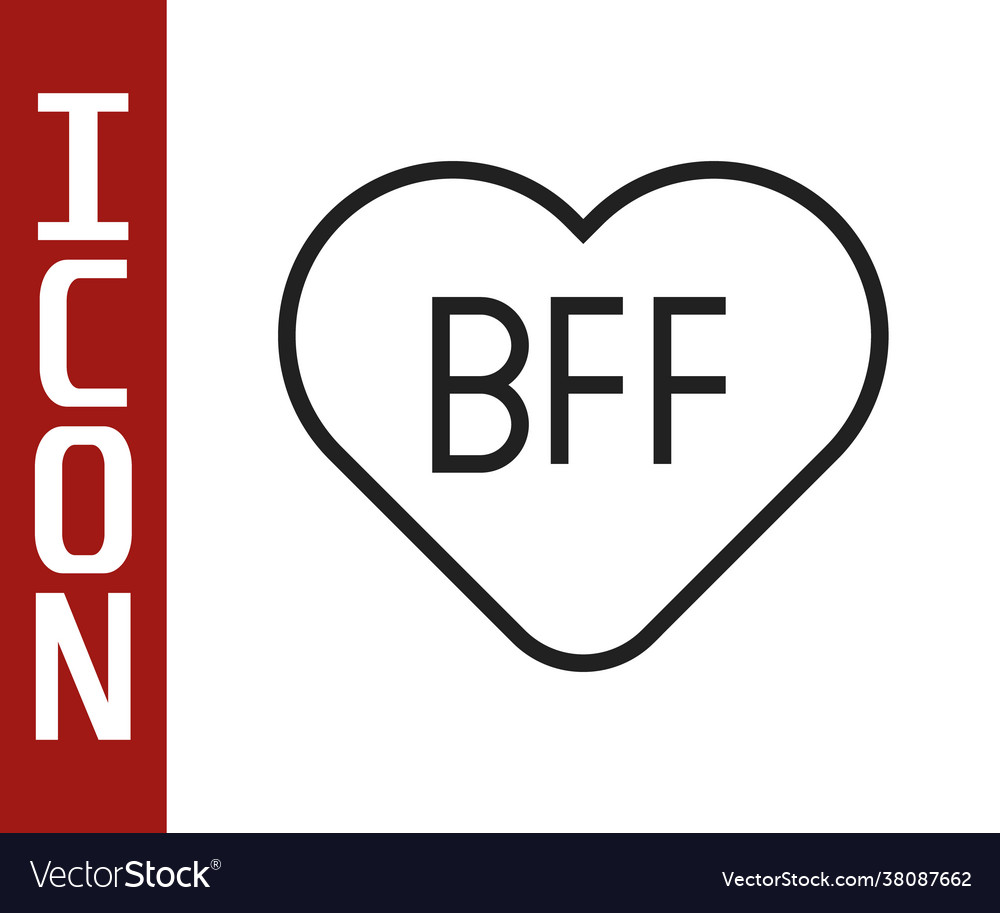 Black line bff or best friends forever icon