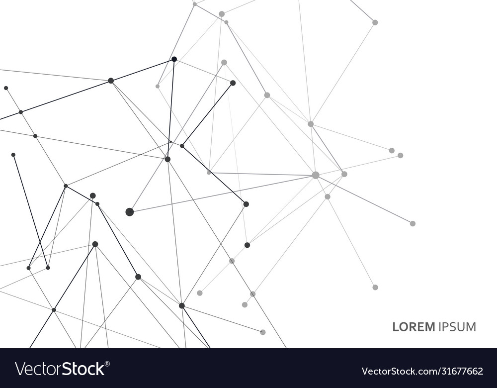 Connected abstract pattern with dots vector image Connected abstract pattern with dots
