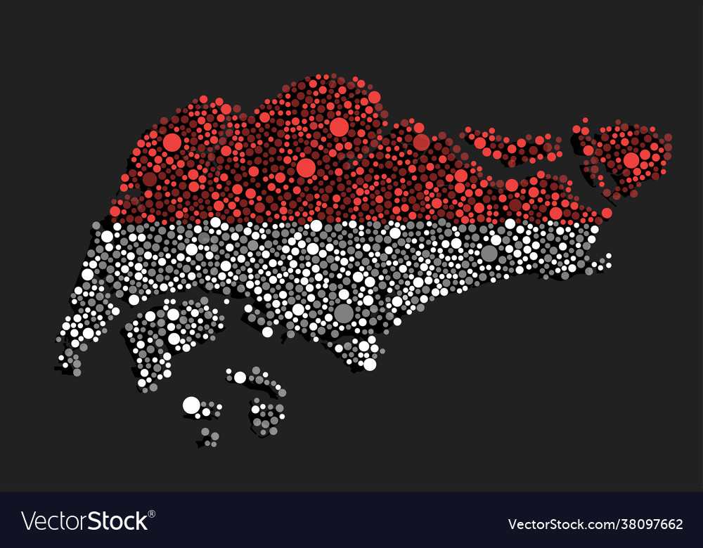 Creative asia country map singapore made flag