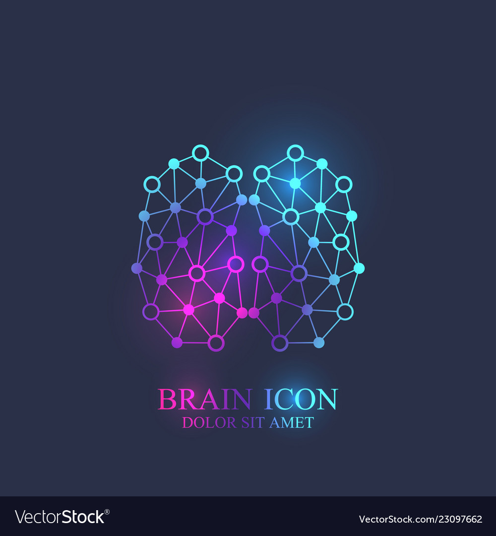 Creative brain logotype concept design abstract Vector Image