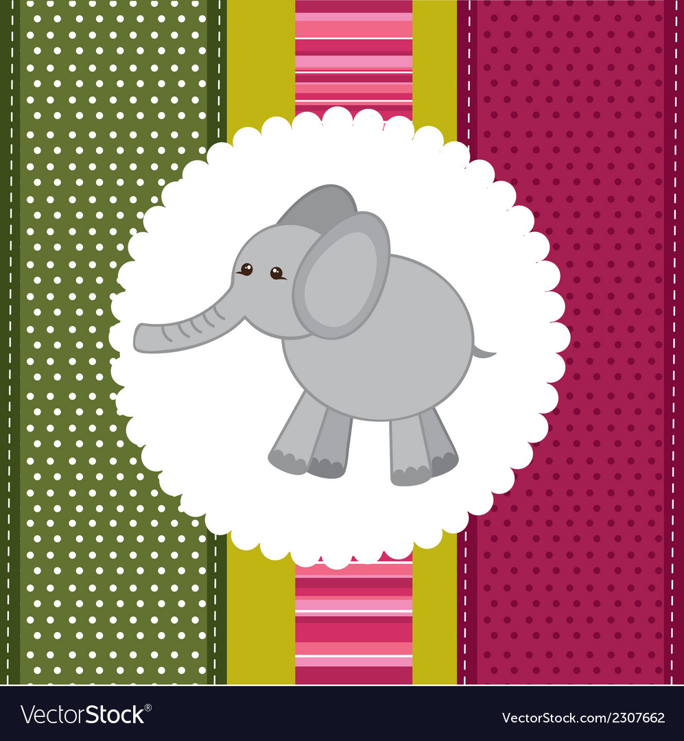 Cute elephant over background card