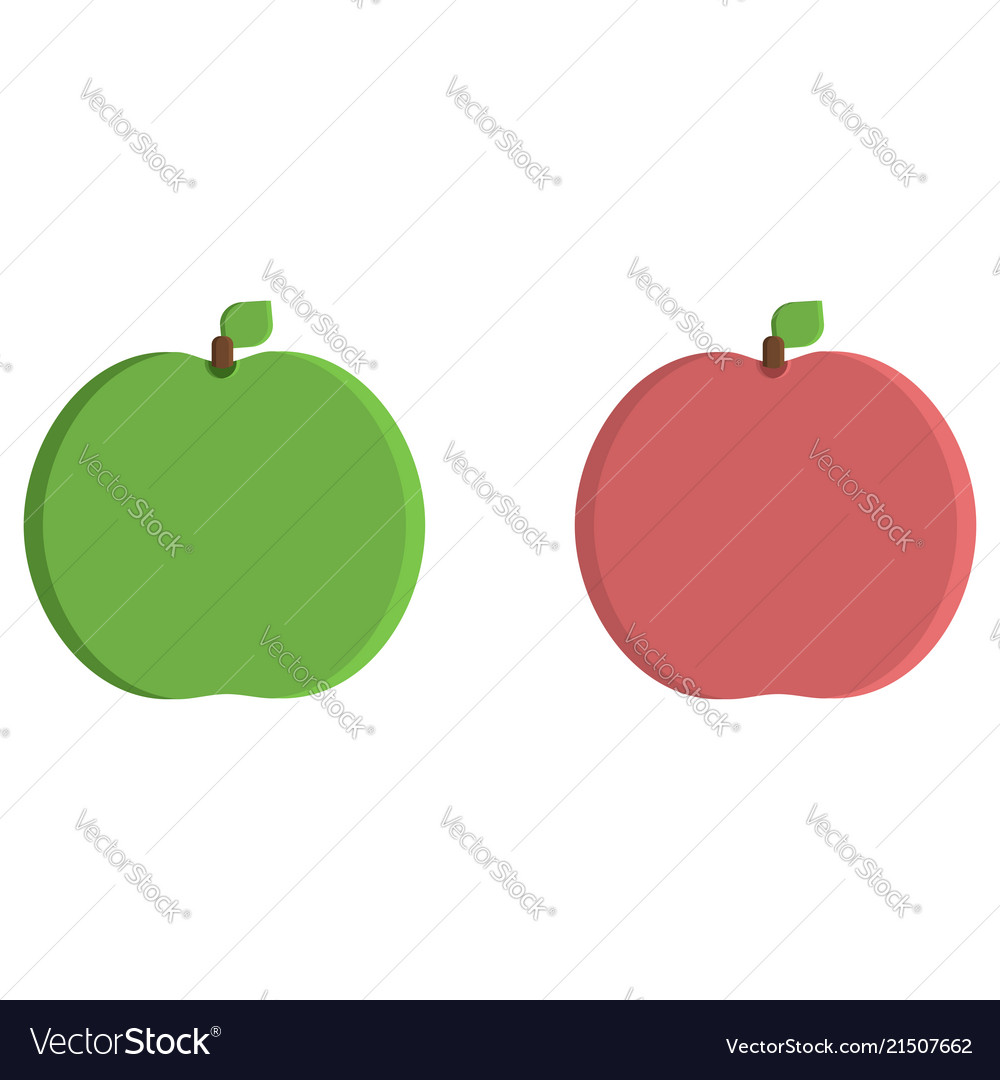 Green and red apple flat icon