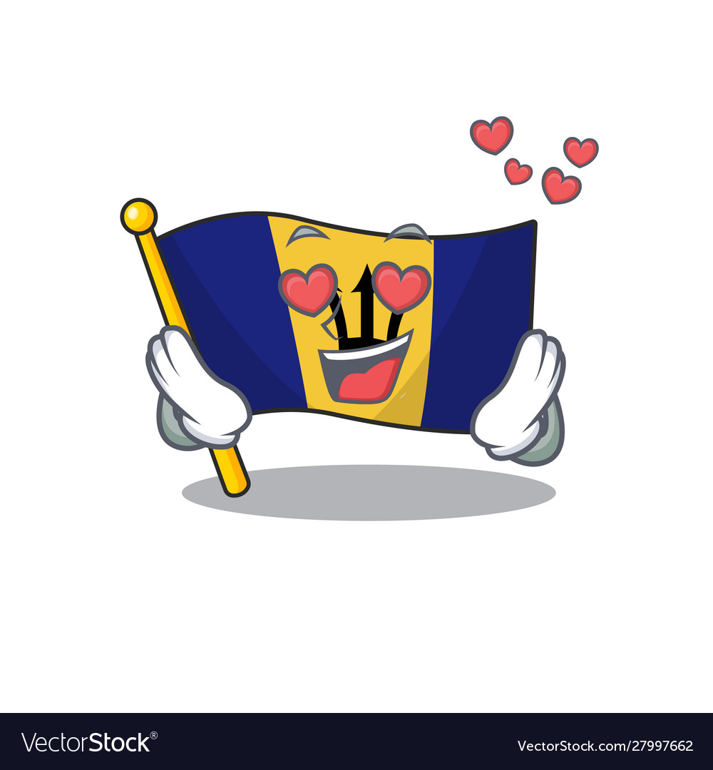 Happy cute flag barbados falling in love design