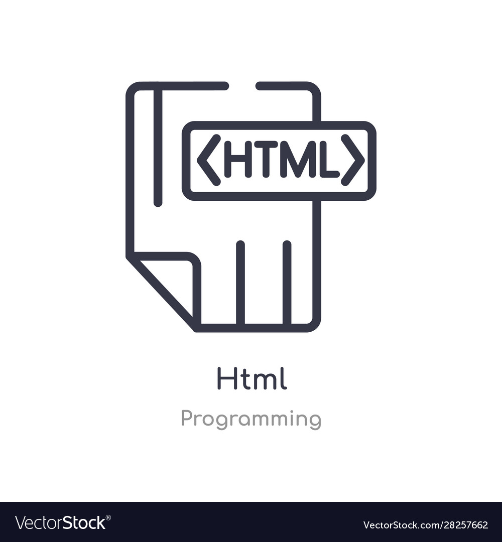 Html Umriss Icon isolierte Linie von der Programmierung