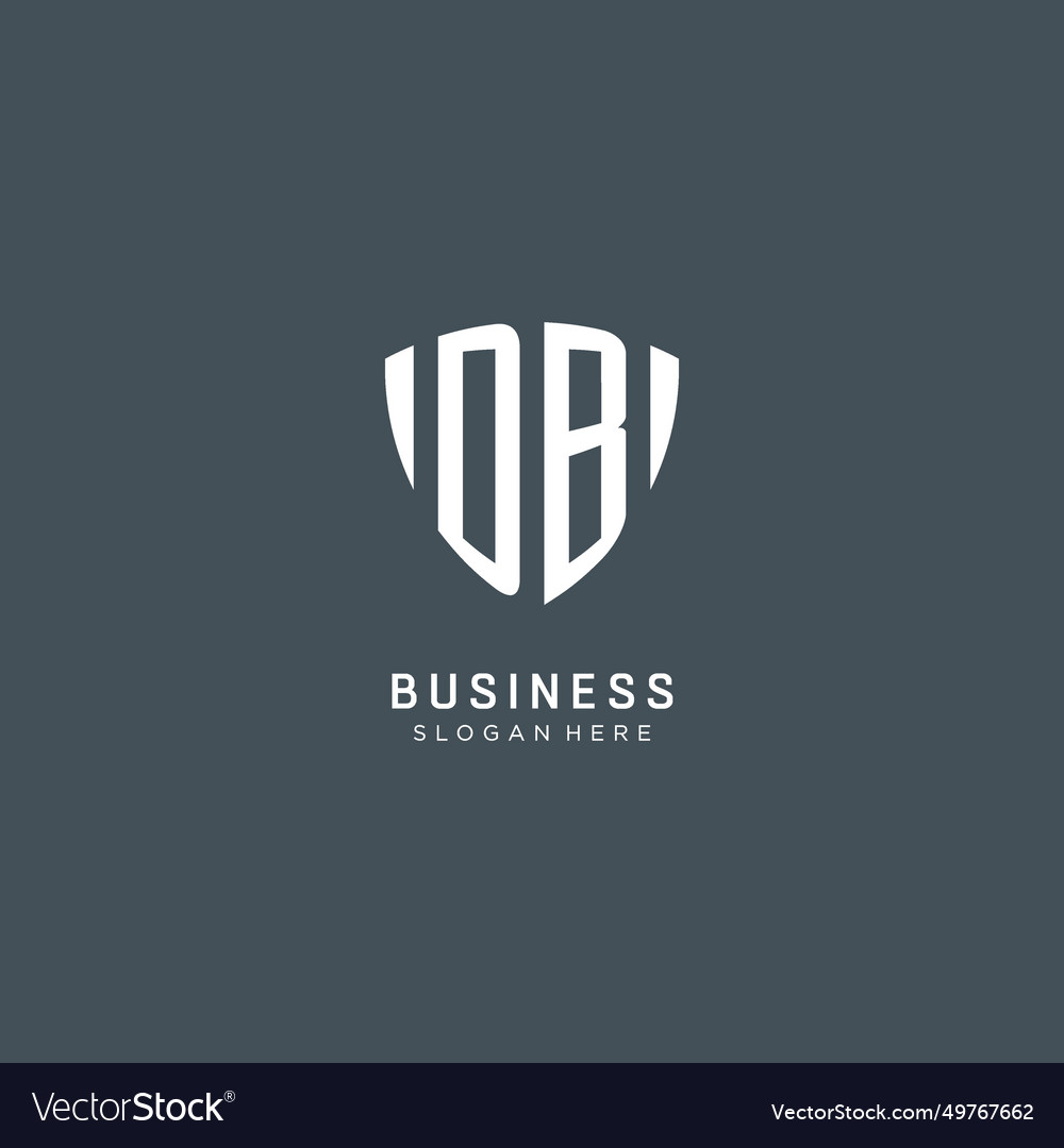Initials db logo shield guard shape creative